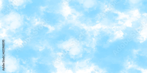 Bright and shinny natural cloudy sky, bright blue cloudy blue sky vector illustration. Sky clouds landscape light background. abstract blue watercolor background with colors. Background with clouds.