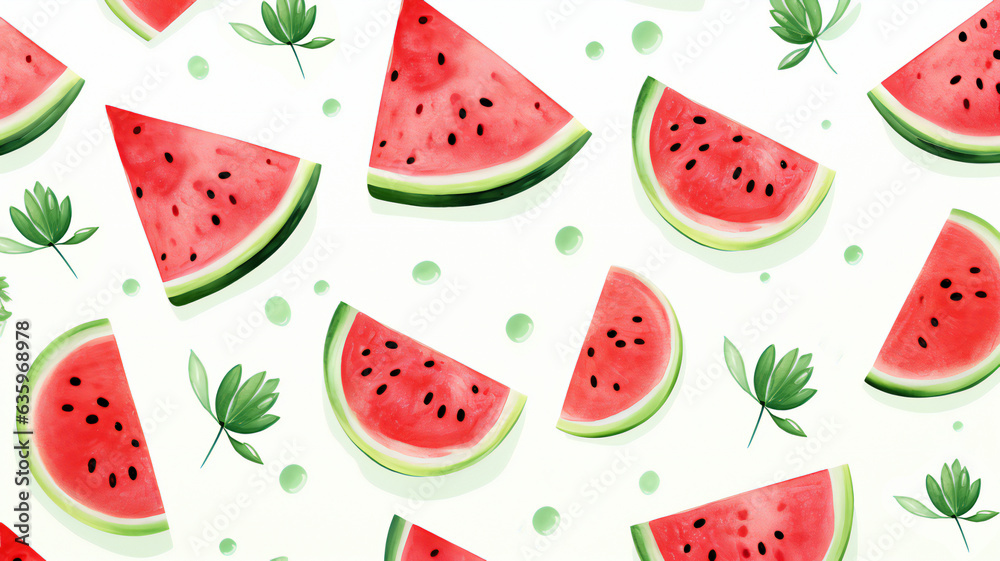 watermelon pattern watercolor style white background watermelon pattern watercolor style white background