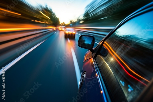 Motion blur of car  on road. © Inlovehem