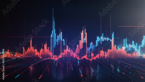 virtual abstract background with forex chart  Stock market concept