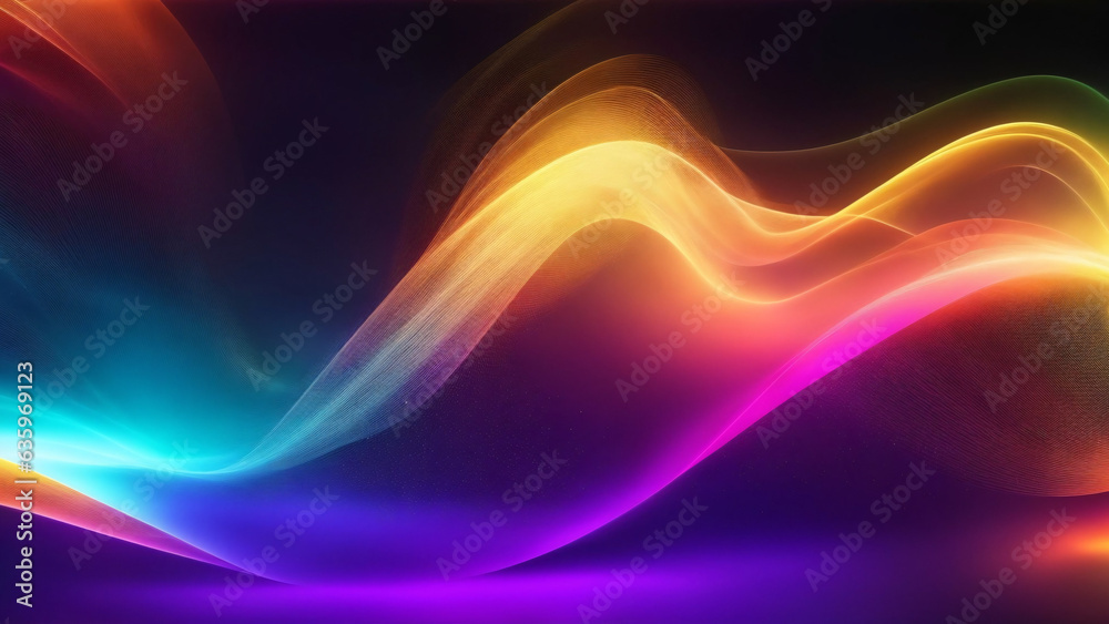 Obraz premium abstract background with glowing colorful wavy lines