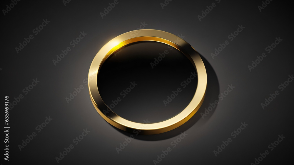 Gold ring on black background, black refracted light Gold ring on black background, black refracted light