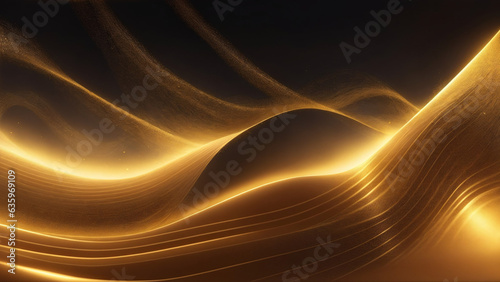golden wave on black background