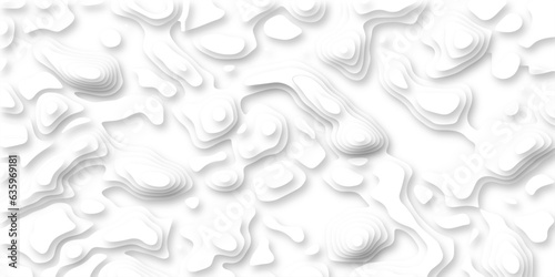 Abstract wavy line 3d paper cut white background. White wave paper curved reliefs abstract background. Realistic papercut decoration textured with wavy layers. Topographic canyon geometric map art.