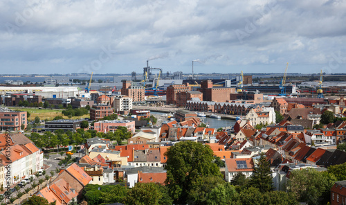 Panorama der Hansestadt Wismar mit Blick auf alten Hafen