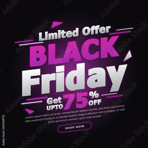 Black Friday social media banner  and background template