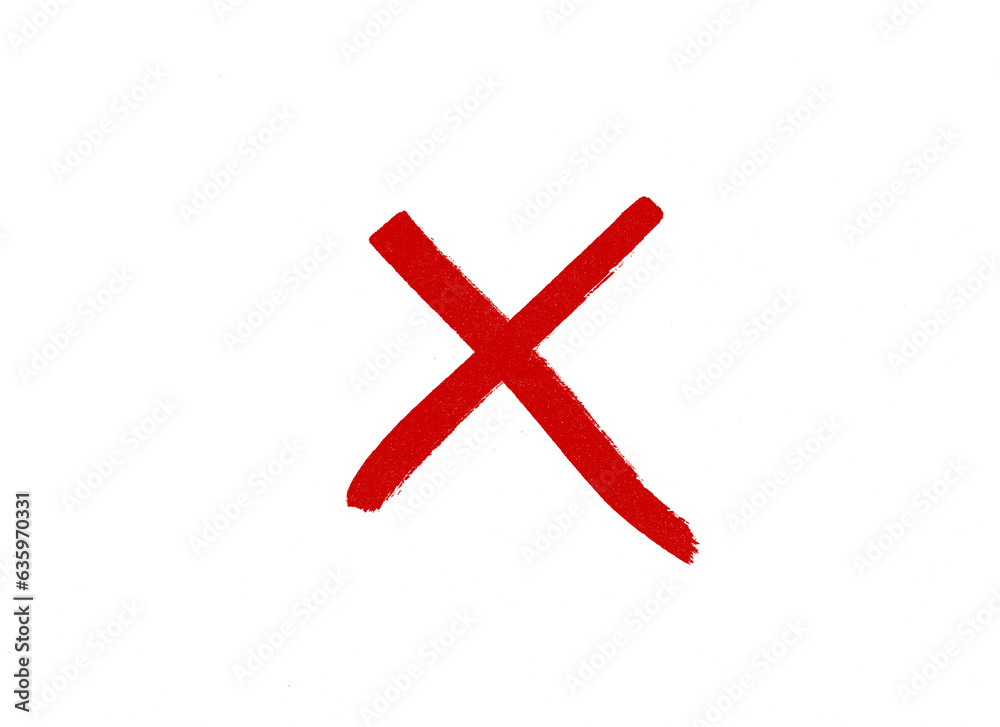 Obraz premium marker cross isolated mark hand draw