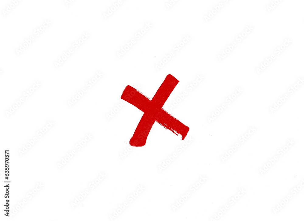 Obraz premium marker cross isolated mark hand draw 