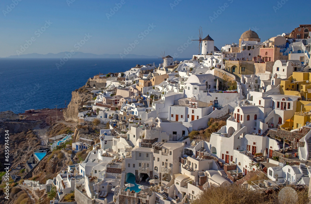 The village of Oia on Santorini island in Greece.