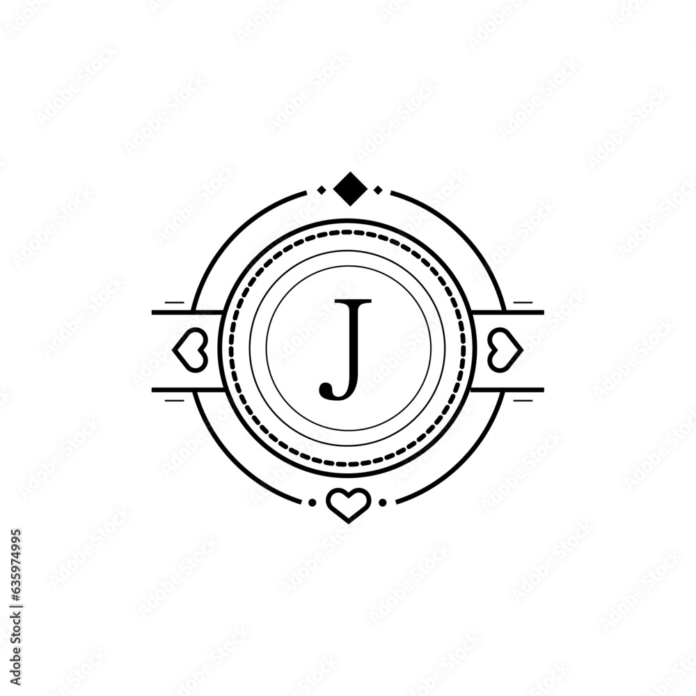 Luxury Circular Logo Alphabet J Luxury Circular Logo Alphabet J
