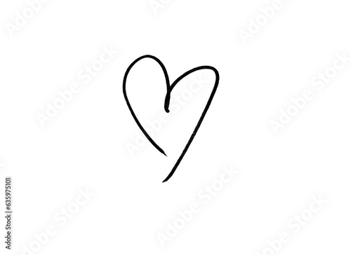 marker heart isolated hand draw