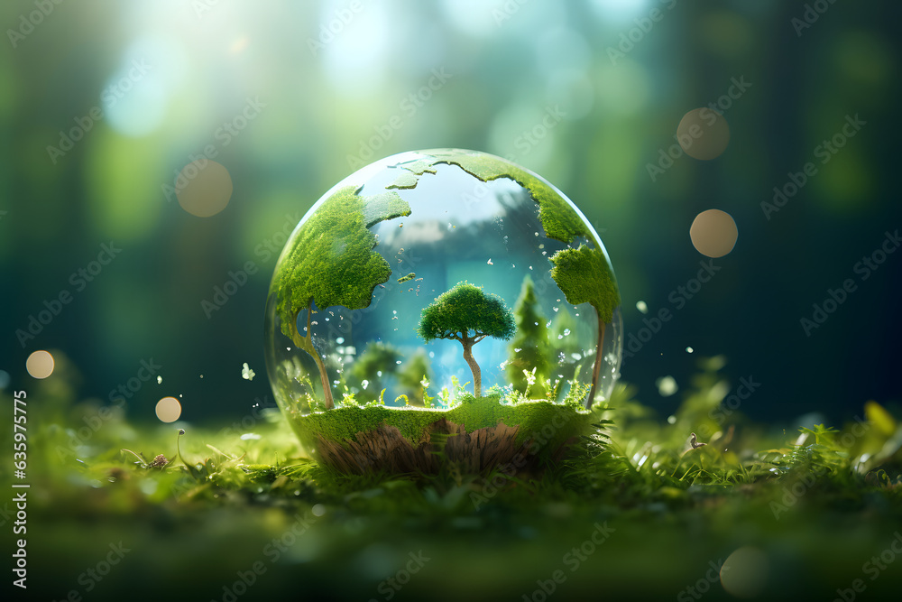 small tech globe World sustainable environment concept