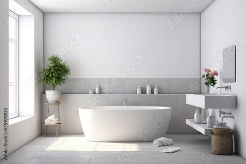 Stylish bathroom interior design with  a jacuzzi tub