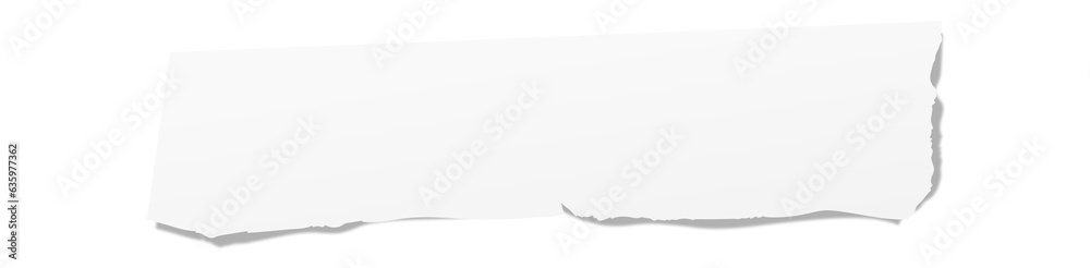 White sheet paper torn from down side with copy space