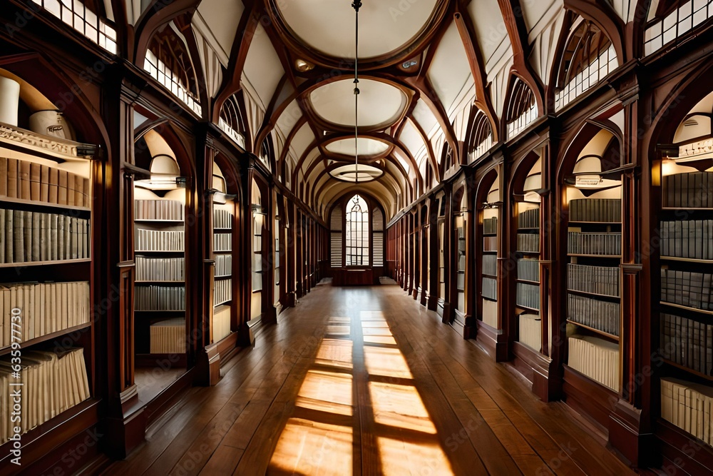 interior of library coridor