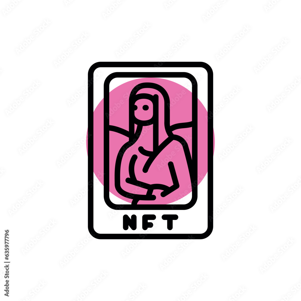 Nft art color line icon. Digital crypto art. Nft art color line icon. Digital crypto art.