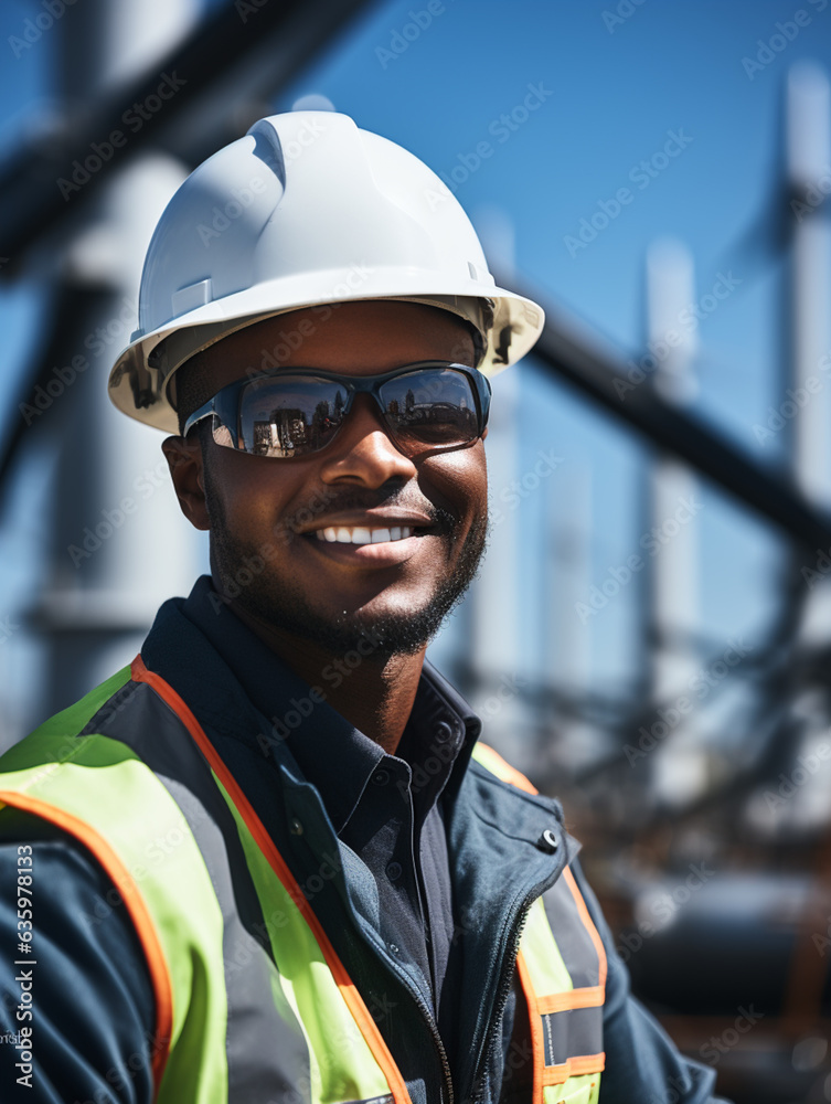 Retrato de cerca de trabajador masculino parado cerca del panel solar. Retrato de ingeniero de confianza en la industria de la energía solar. Personal seguro de su posición Retrato de cerca de trabajador masculino parado cerca del panel solar. Retrato de ingeniero de confianza en la industria de la energía solar. Personal seguro de su posición