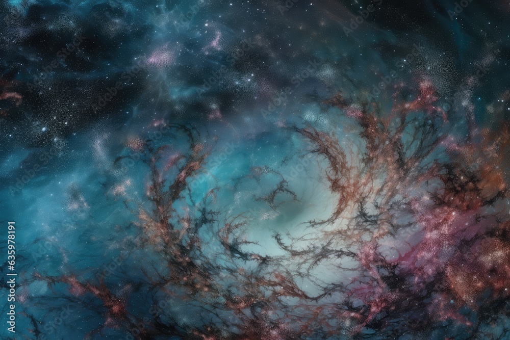 Stunning universe: galaxies, auroras and twinkling stars in cosmic harmony., generative IA