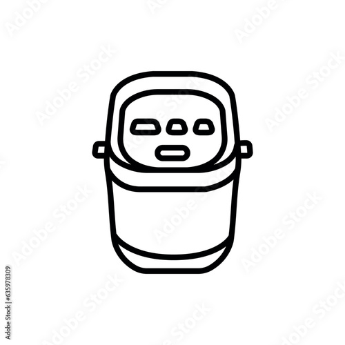 Bread maker black line icon. Kitchen device.