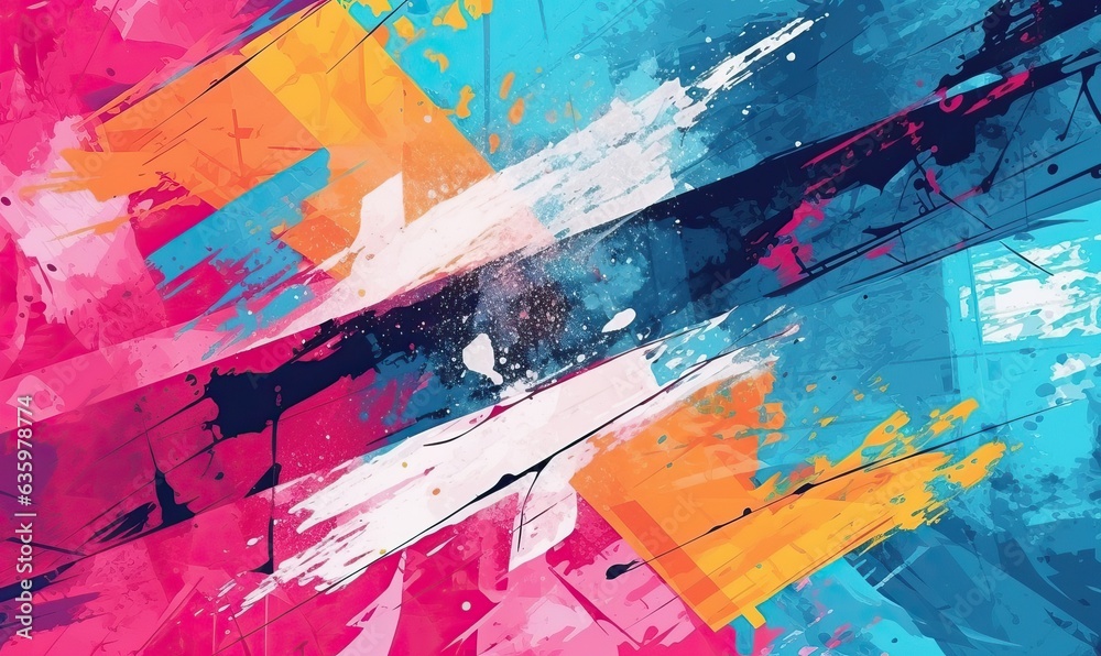 Fototapeta premium Colorful Brush Strokes Abstract Background