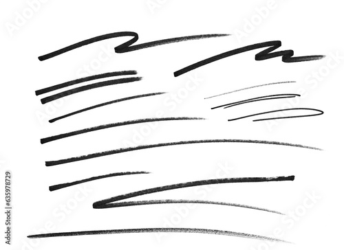 marker lines isolated brush stroke mark hand draw