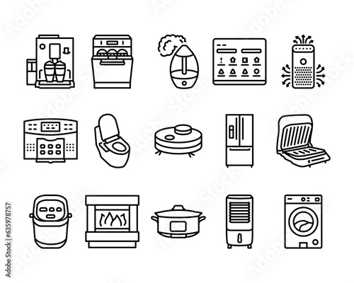 Household appliances color line icon.