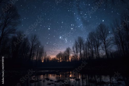 Starry night reveals magical constellations intertwined., generative IA © JONATAS