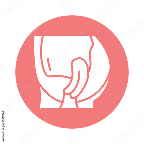 Organ prolapse line icon. Isolated vector element.