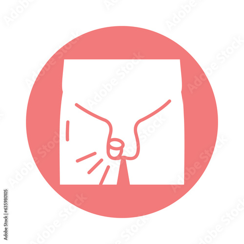 Testicular cyst line icon. Isolated vector element.