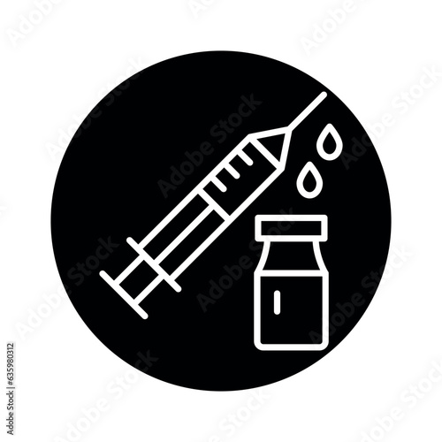 Drug injection line icon. Isolated vector element.