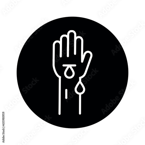 Poor wound healing line icon. Isolated vector element.