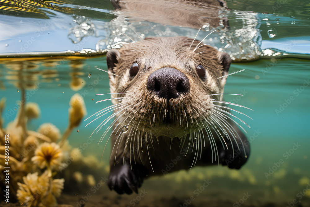 Otter in the wild, wildlife photography Otter in the wild, wildlife photography