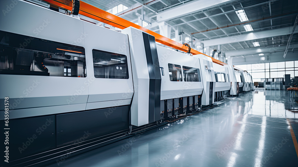 Obraz premium factory workshop interior and machines