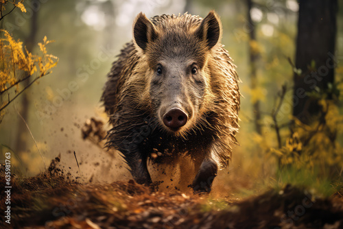wild boar in the wild, wildlife photography