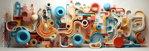 Collage Chaos: Abstract Shapes in Vibrant Array