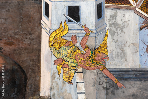 Thailand historical painting in the royal palace