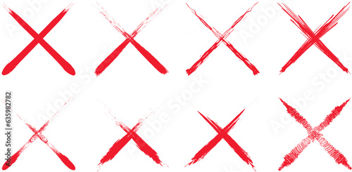 delete sign graphic design. reject incorrect sign set design. cancel symbol mark. red cross x icon. no wrong symbol design