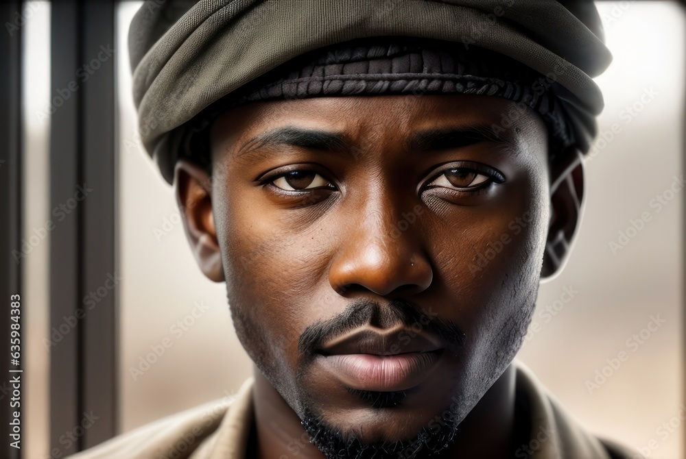portrait of positive afro american auto mechanic in uniform posing after work, he is keen on repairing cars, automobiles. Portrait of a car mechanic working in a workshop