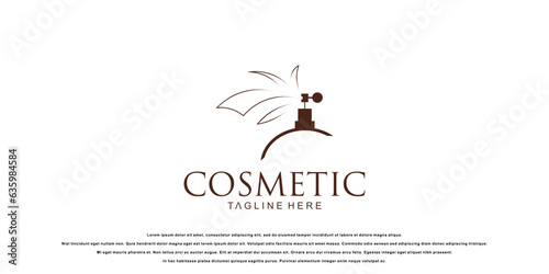 Simple cosmetic icon logo design with modern concept| perfume logo|premium vector