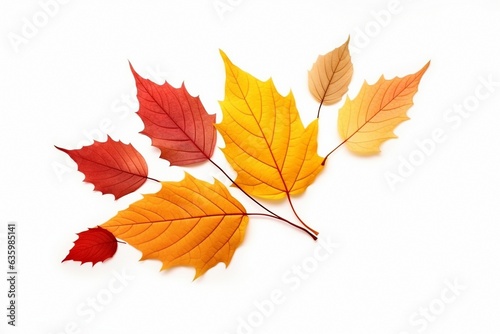 autumn leaves isolated on white background 