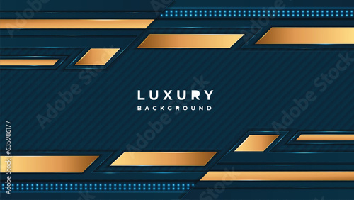 Luxury abstract background with shiny gold geometric shapes, vector Illustration modern template deluxe design