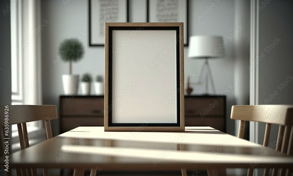 Modern Frame Mock up. Stylish Interior Design Background. Generative AI. Modern Frame Mock up. Stylish Interior Design Background. Generative AI.