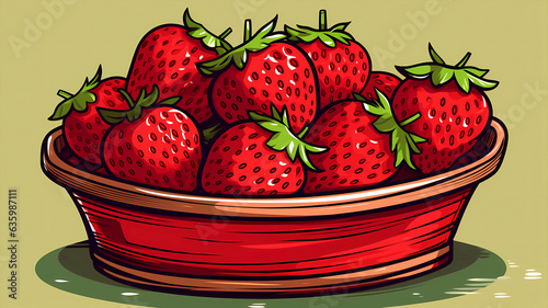 hand drawn cartoon fresh and delicious strawberry illustration 