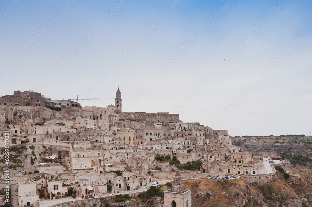 Beautiful view of the famous ancient city of Matera in Italy