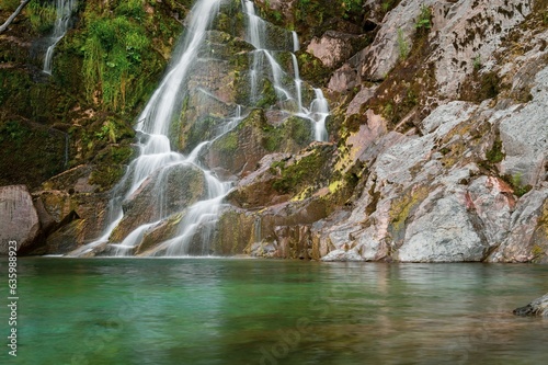 Beautiful view of Crosis waterfall. Friuli Venezia Giulia, Italy.