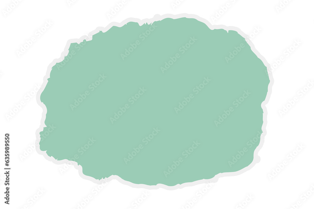 Torn paper with circle and oval shape in green color