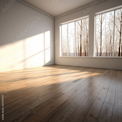 empty room with wooden floor