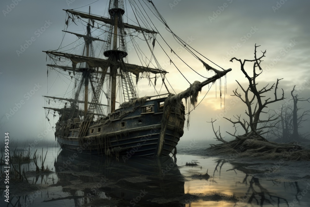 Ghost pirate ship, Generative AI