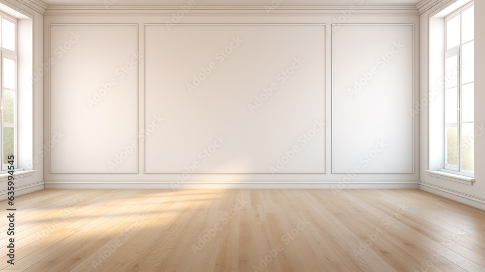Fototapeta premium empty room with wooden floor
