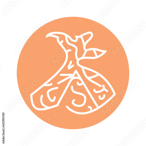 Semazen line color icon. Isolated vector element.